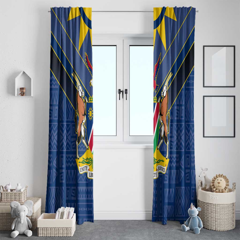 Namibia Yellow Sun Window Curtain Sporty Style with Traditional Patterns