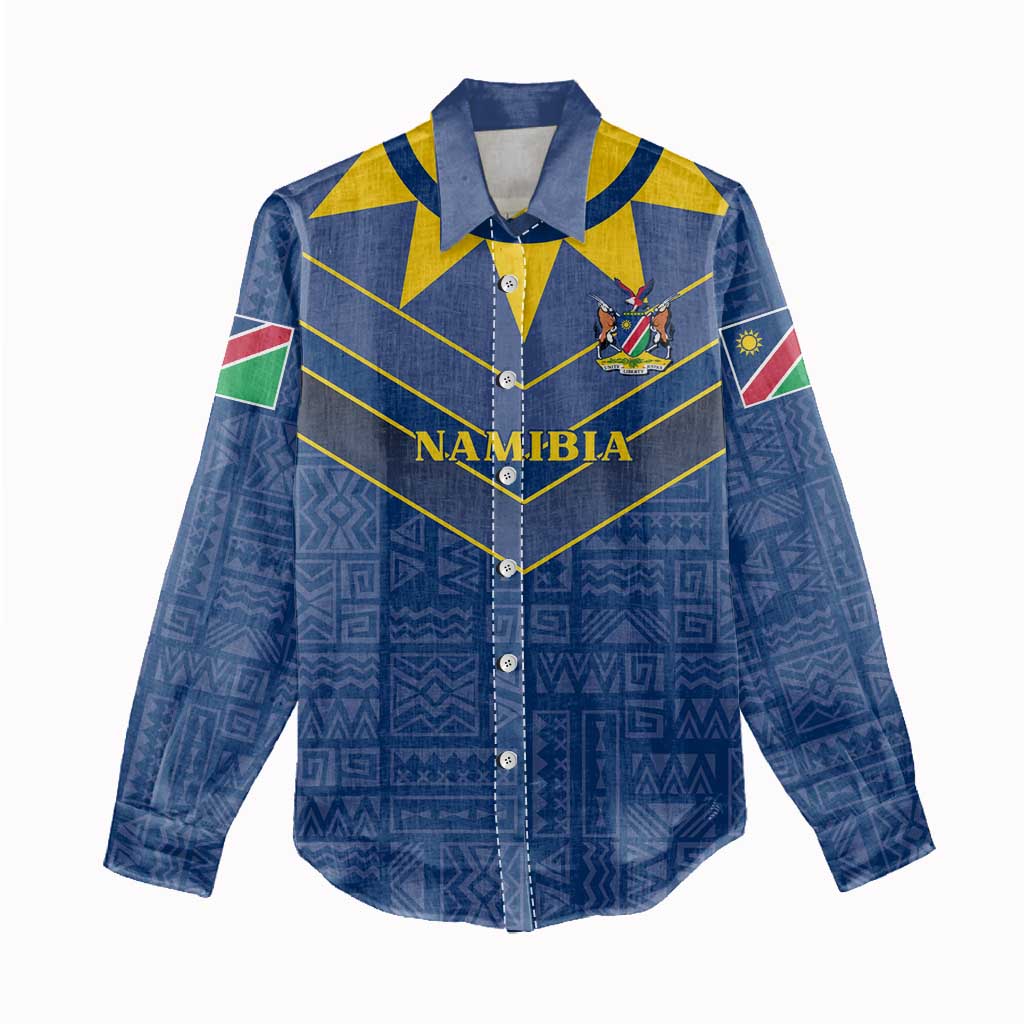 Namibia Yellow Sun Women Casual Shirt Sporty Style with Traditional Patterns