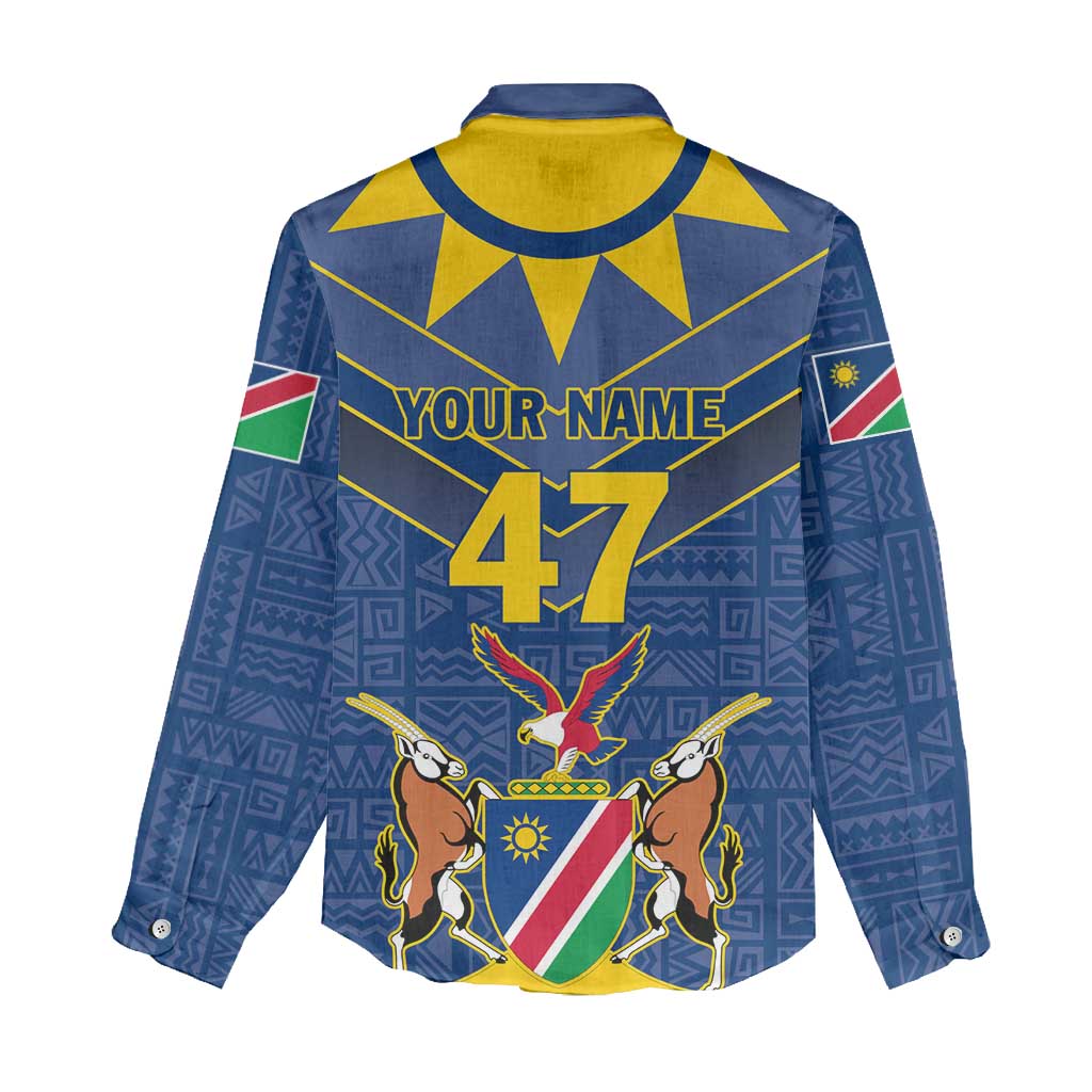 Namibia Yellow Sun Women Casual Shirt Sporty Style with Traditional Patterns