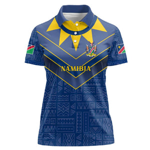 Namibia Yellow Sun Women Polo Shirt Sporty Style with Traditional Patterns