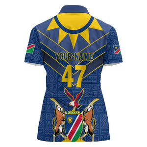 Namibia Yellow Sun Women Polo Shirt Sporty Style with Traditional Patterns