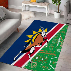 Namibia Gemsbok Area Rug Flag Design with African Patterns