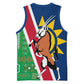 Namibia Gemsbok Basketball Jersey Flag Design with African Patterns - African Pride