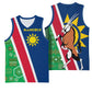Namibia Gemsbok Basketball Jersey Flag Design with African Patterns - African Pride