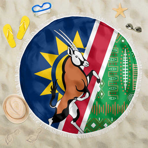 Namibia Gemsbok Beach Blanket Flag Design with African Patterns