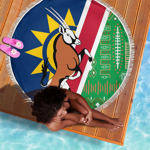 Namibia Gemsbok Beach Blanket Flag Design with African Patterns