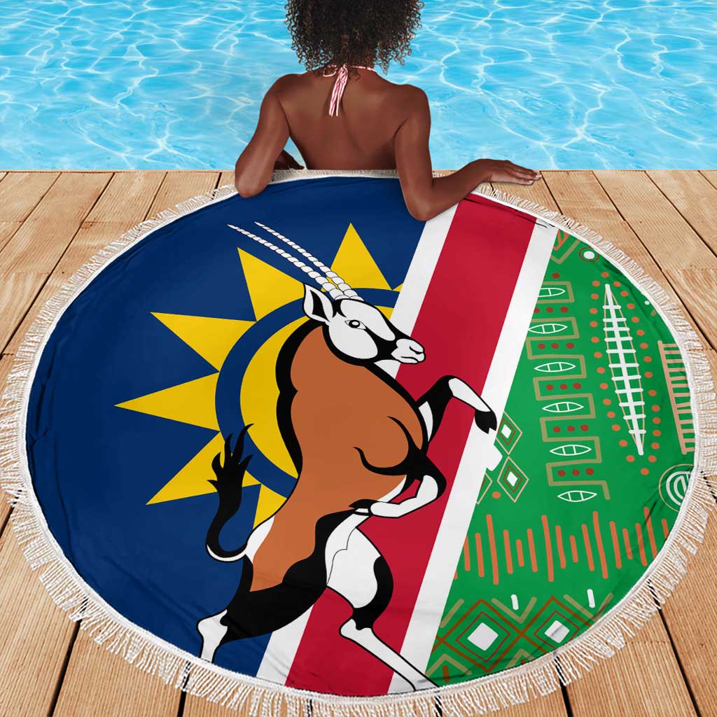 Namibia Gemsbok Beach Blanket Flag Design with African Patterns