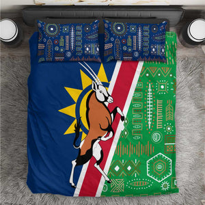 Namibia Gemsbok Bedding Set Flag Design with African Patterns