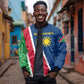 Namibia Gemsbok Bomber Jacket Flag Design with African Patterns
