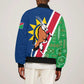 Namibia Gemsbok Bomber Jacket Flag Design with African Patterns