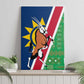 Namibia Gemsbok Canvas Wall Art Flag Design with African Patterns