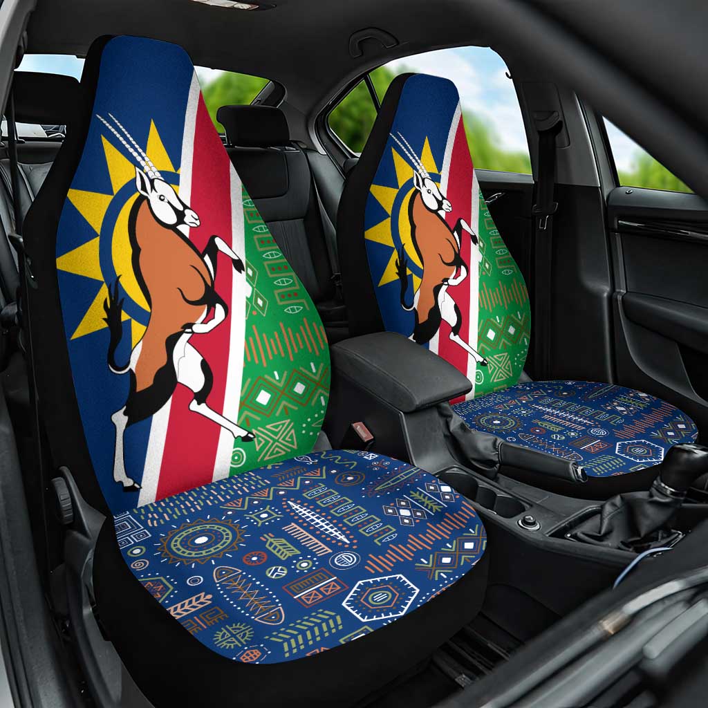 Namibia Gemsbok Car Seat Cover Flag Design with African Patterns