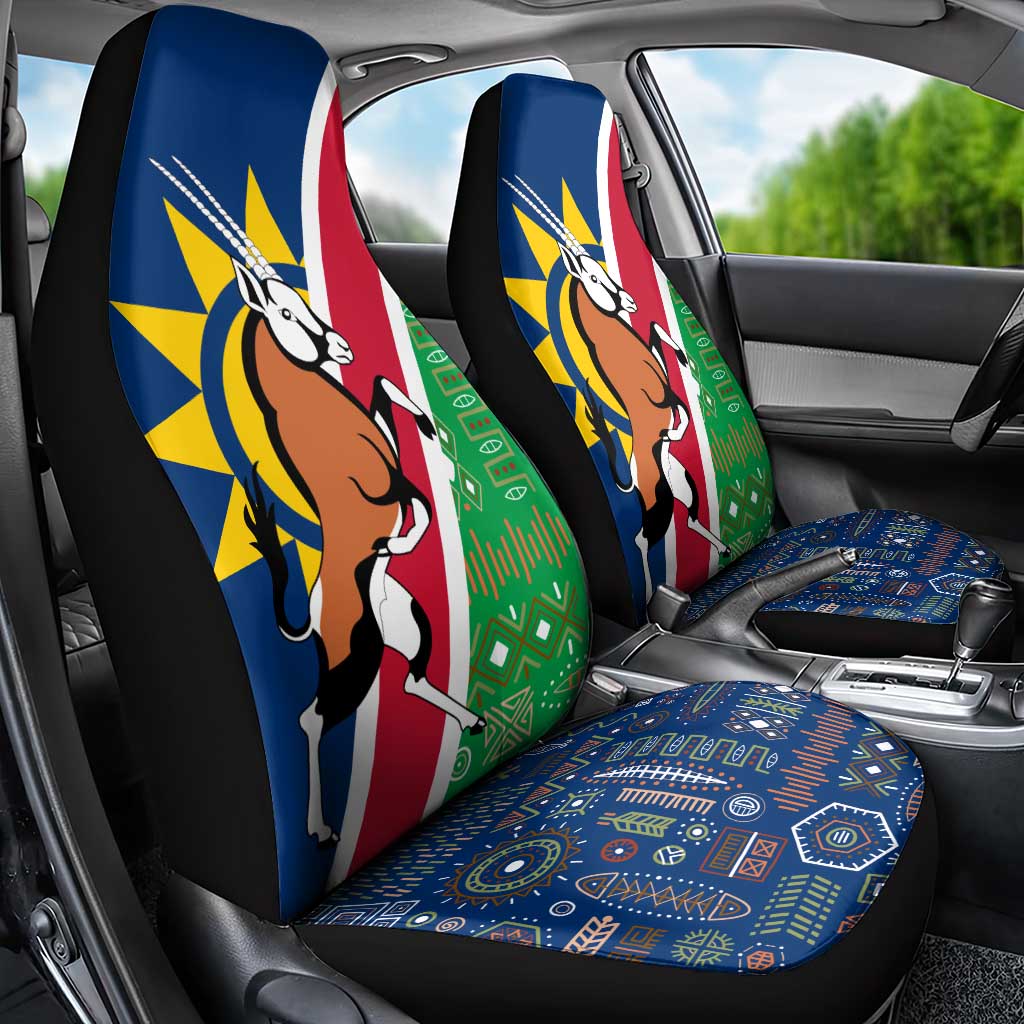 Namibia Gemsbok Car Seat Cover Flag Design with African Patterns
