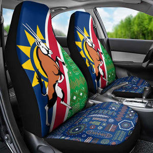 Namibia Gemsbok Car Seat Cover Flag Design with African Patterns