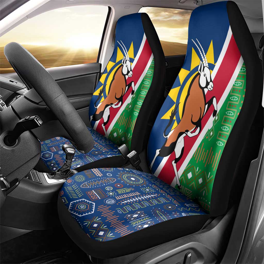 Namibia Gemsbok Car Seat Cover Flag Design with African Patterns