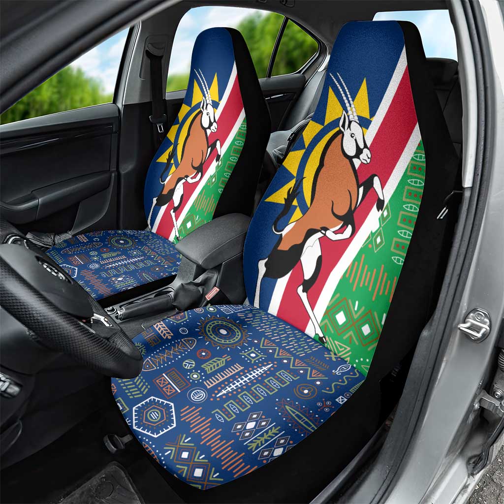 Namibia Gemsbok Car Seat Cover Flag Design with African Patterns