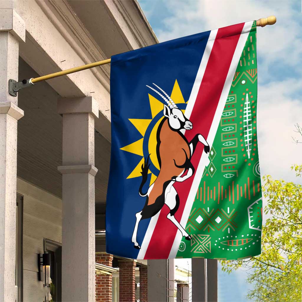 Namibia Gemsbok Garden Flag Flag Design with African Patterns