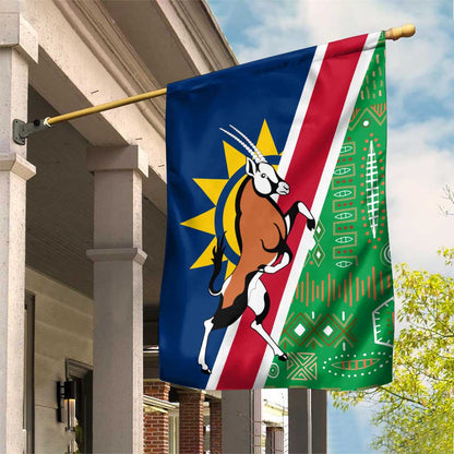 Namibia Gemsbok Garden Flag Flag Design with African Patterns