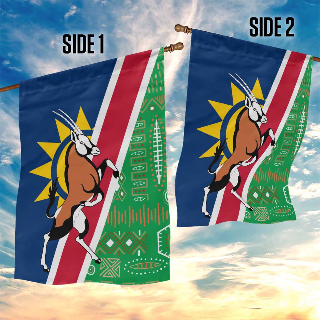 Namibia Gemsbok Garden Flag Flag Design with African Patterns