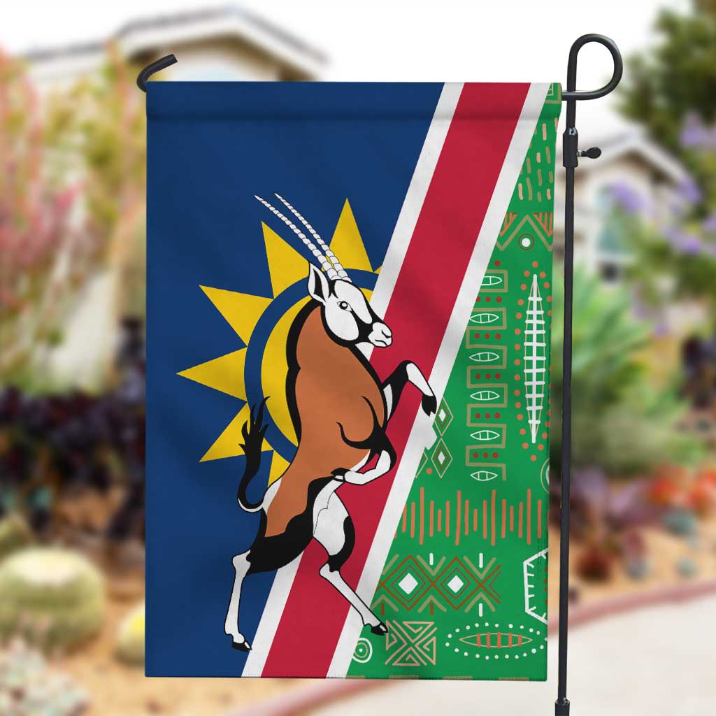 Namibia Gemsbok Garden Flag Flag Design with African Patterns