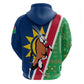 Namibia Gemsbok Hoodie Flag Design with African Patterns
