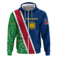 Namibia Gemsbok Hoodie Flag Design with African Patterns