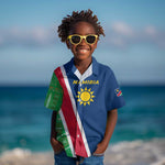 Namibia Gemsbok Kid Hawaiian Shirt Flag Design with African Patterns