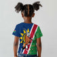 Namibia Gemsbok Kid T shirt Flag Design with African Patterns
