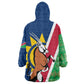 Namibia Gemsbok Kid Wearable Blanket Hoodie Flag Design with African Patterns