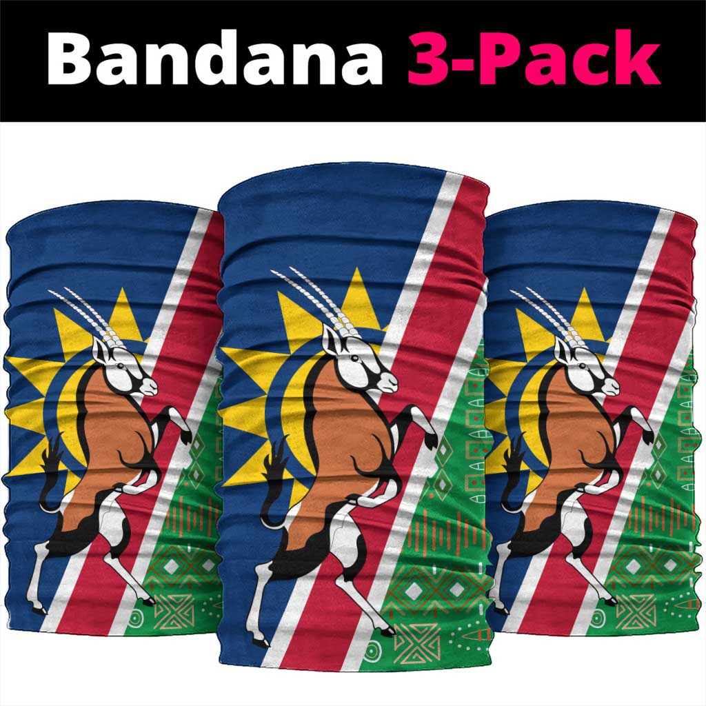 Namibia Gemsbok Neck Gaiter Flag Design African Patterns TS04