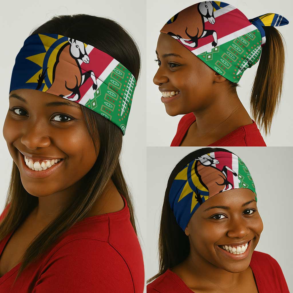 Namibia Gemsbok Neck Gaiter Flag Design African Patterns TS04