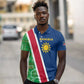 Namibia Gemsbok Polo Shirt Flag Design with African Patterns