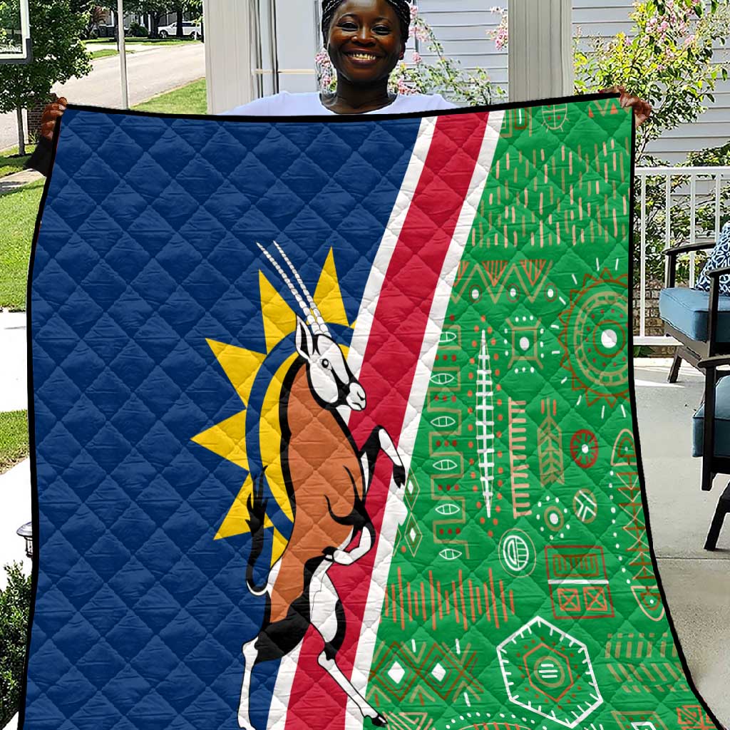 Namibia Gemsbok Quilt Flag Design with African Patterns
