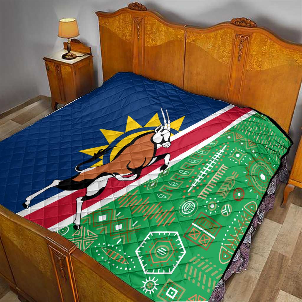 Namibia Gemsbok Quilt Flag Design with African Patterns
