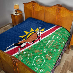 Namibia Gemsbok Quilt Flag Design with African Patterns