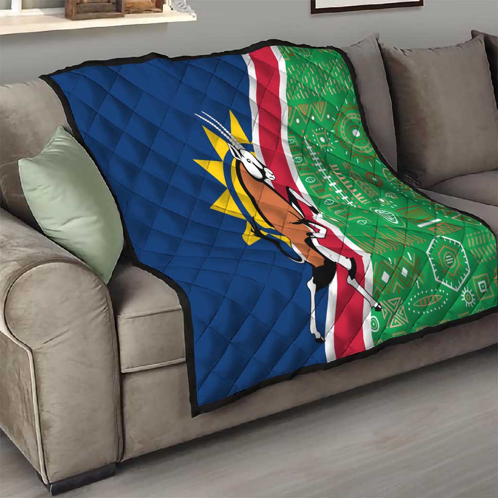 Namibia Gemsbok Quilt Flag Design with African Patterns