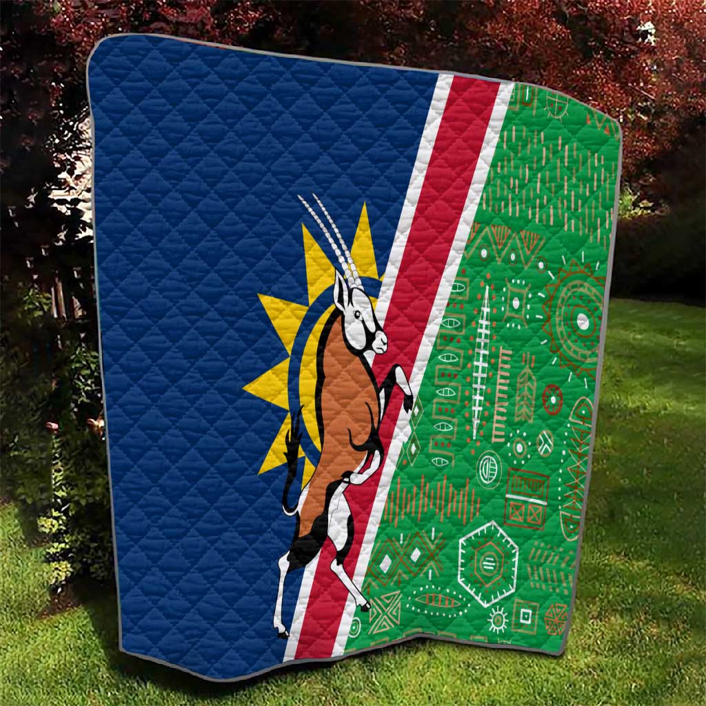 Namibia Gemsbok Quilt Flag Design with African Patterns