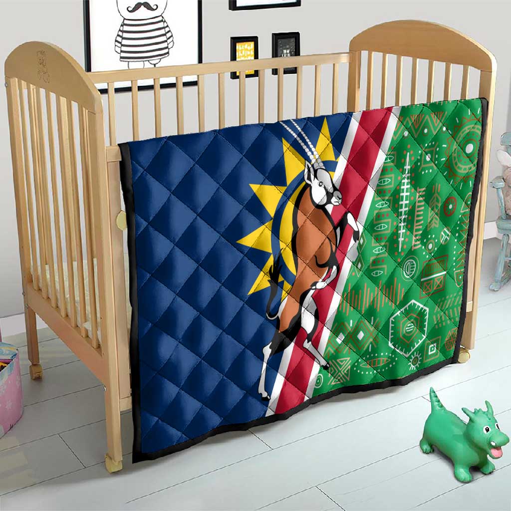 Namibia Gemsbok Quilt Flag Design with African Patterns
