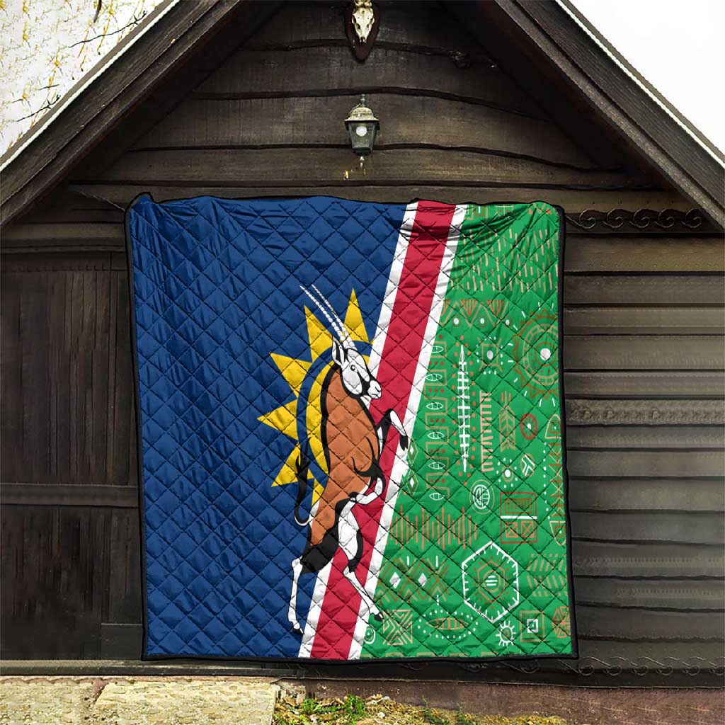 Namibia Gemsbok Quilt Flag Design with African Patterns