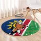 Namibia Gemsbok Round Carpet Flag Design with African Patterns