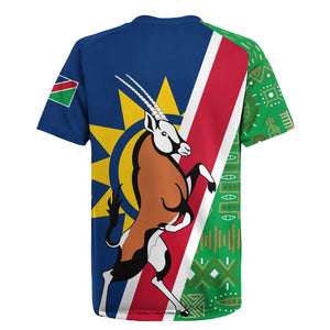 Namibia Gemsbok Rugby Jersey Flag Design with African Patterns