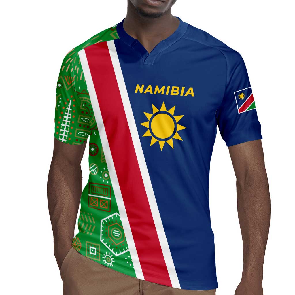 Namibia Gemsbok Rugby Jersey Flag Design with African Patterns