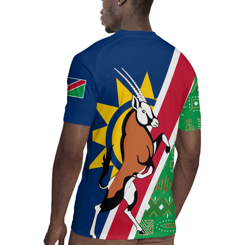 Namibia Gemsbok Rugby Jersey Flag Design with African Patterns