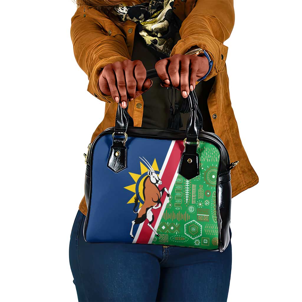Namibia Gemsbok Shoulder Handbag Flag Design with African Patterns