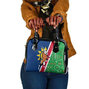 Namibia Gemsbok Shoulder Handbag Flag Design with African Patterns