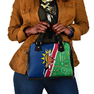 Namibia Gemsbok Shoulder Handbag Flag Design with African Patterns