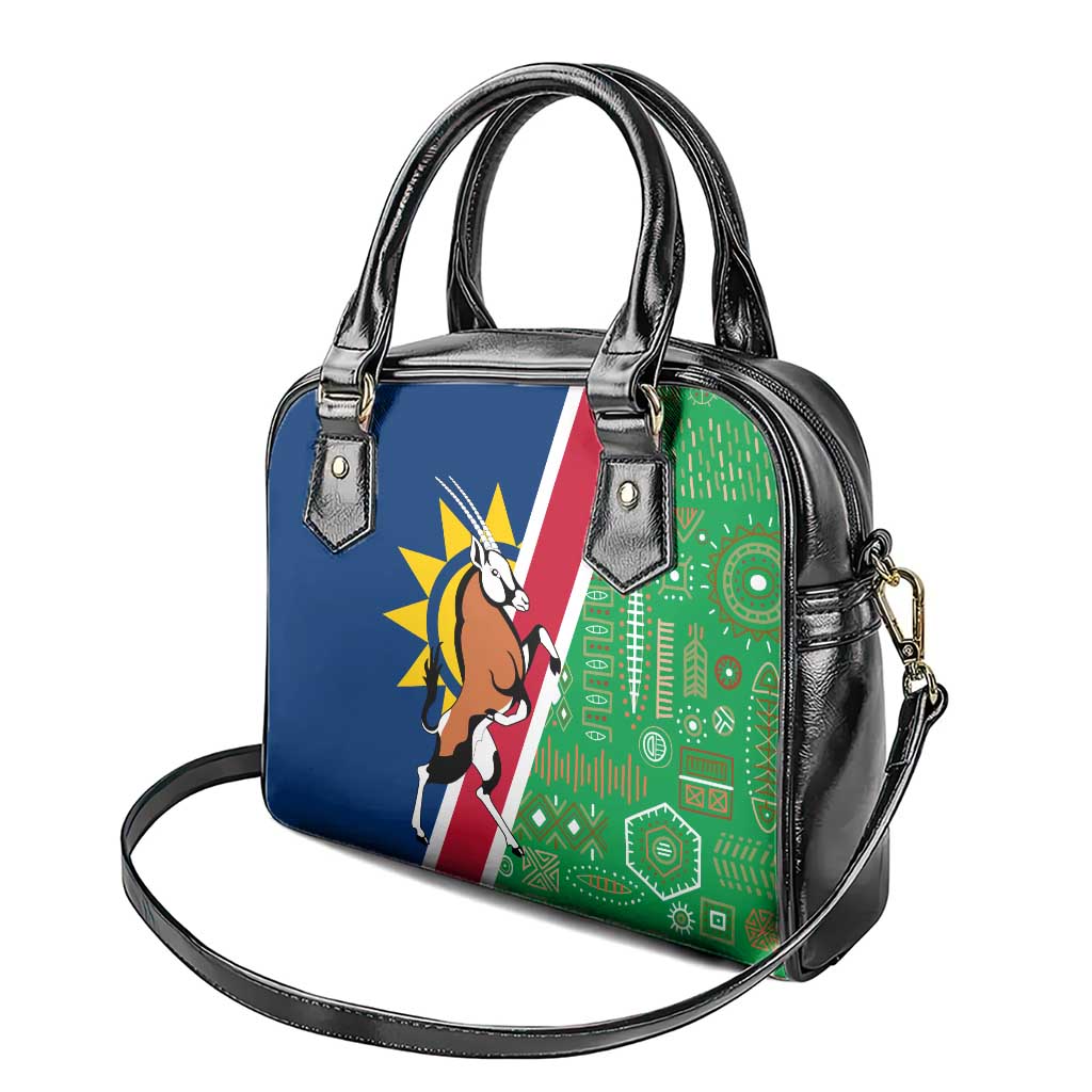 Namibia Gemsbok Shoulder Handbag Flag Design with African Patterns