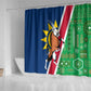 Namibia Gemsbok Shower Curtain Flag Design with African Patterns