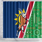 Namibia Gemsbok Shower Curtain Flag Design with African Patterns