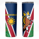 Namibia Gemsbok Skinny Tumbler Flag Design with African Patterns